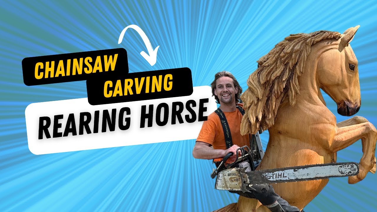 LIFESIZE HORSE CHAINSAW CARVING COST ££££'S TO MAKE! #woodworking #horse #horses #chainsaw #carving