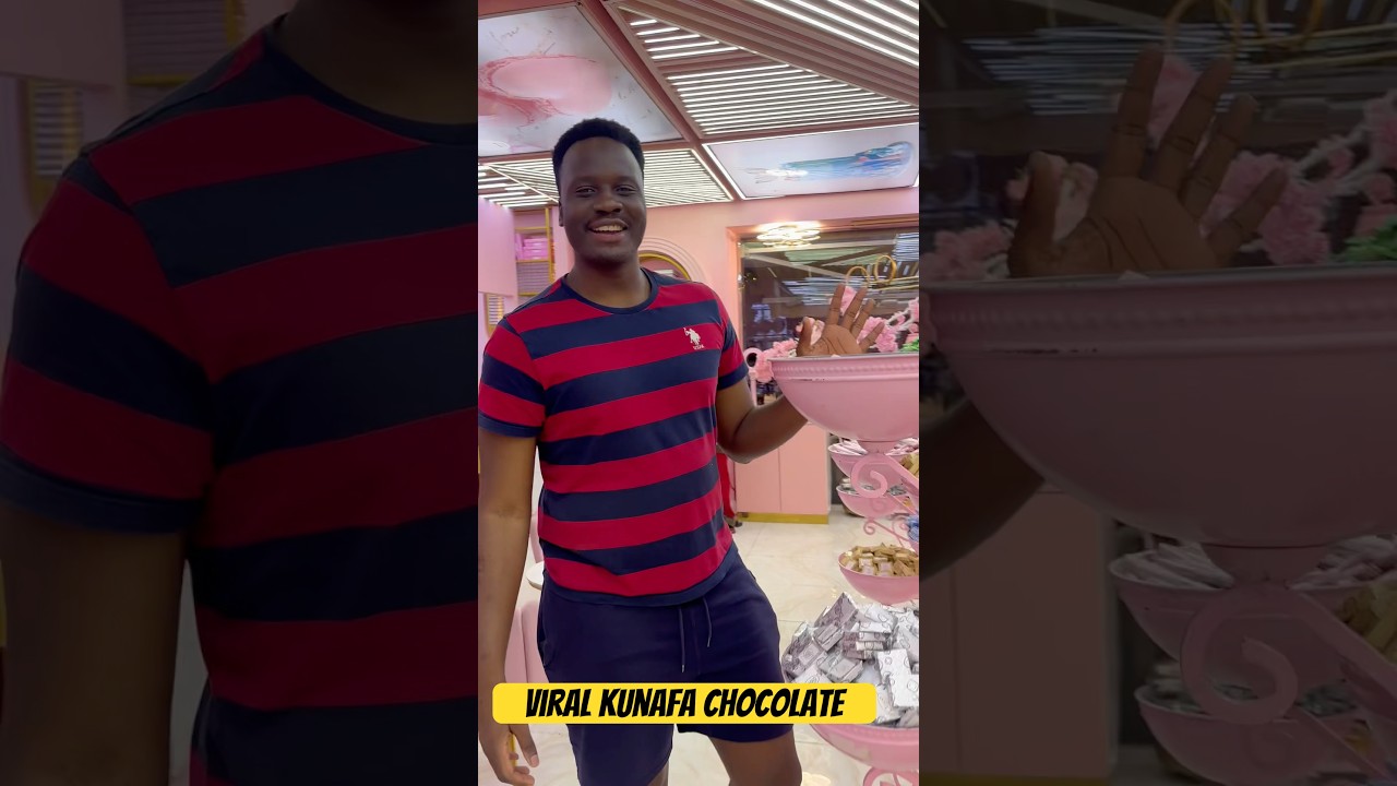 Papamile from Malawi eats Kunafa chocolate 🍫 malawi #kunafachocolate #dubaichocolate #shorts #choco