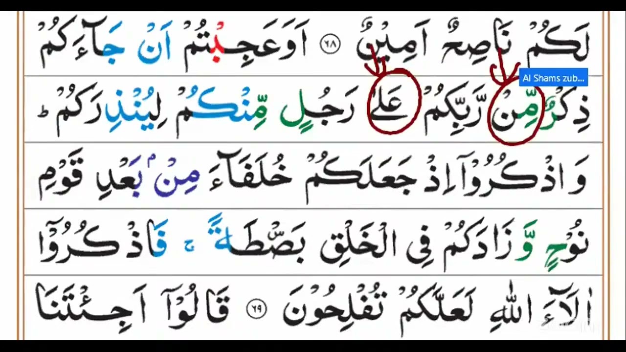 Surah Al Aa,raf Ayat 67 to 69 | Word analysis and Translation of Quran by Zubeena Naaz
