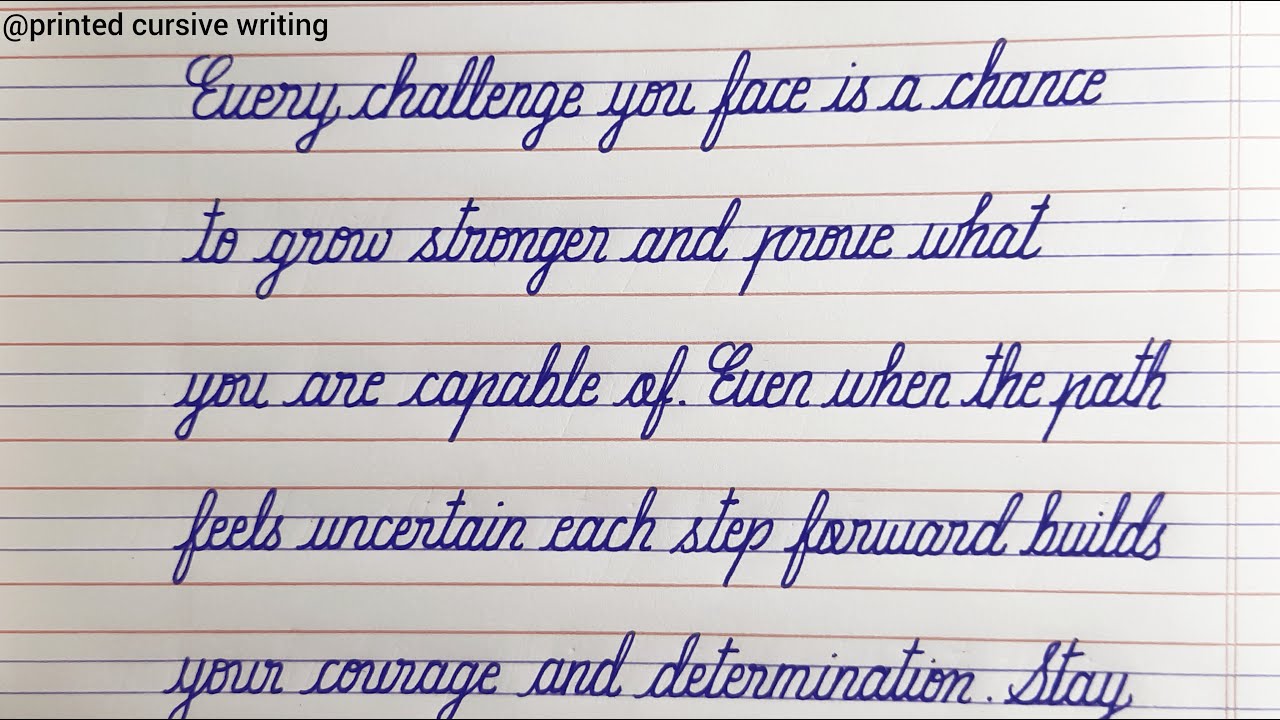 CURSIVE WRITING | How to write cursive Handwriting in 4 lines notebook?