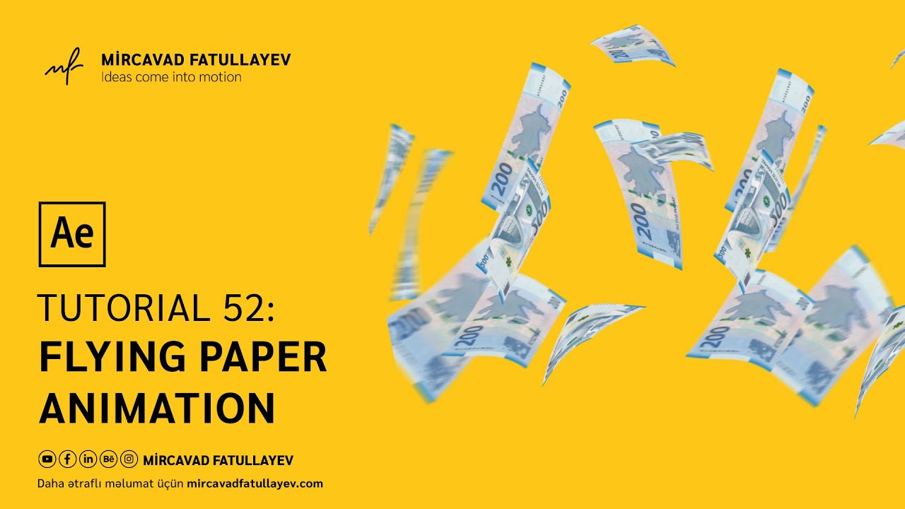 Flying Money / Paper Animation - After Effects Tutorial