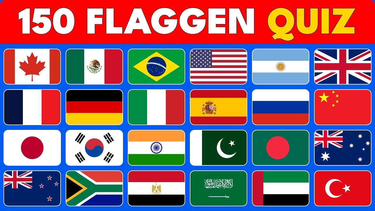 Bist du ein Flaggenprofi? 150 Flaggen Quiz Herausforderung!