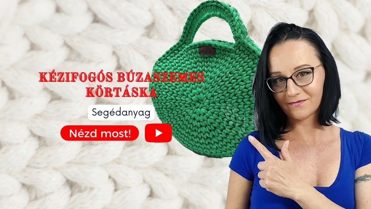 Kézifogós  búzaszemes körtáska / Toten Round Bag