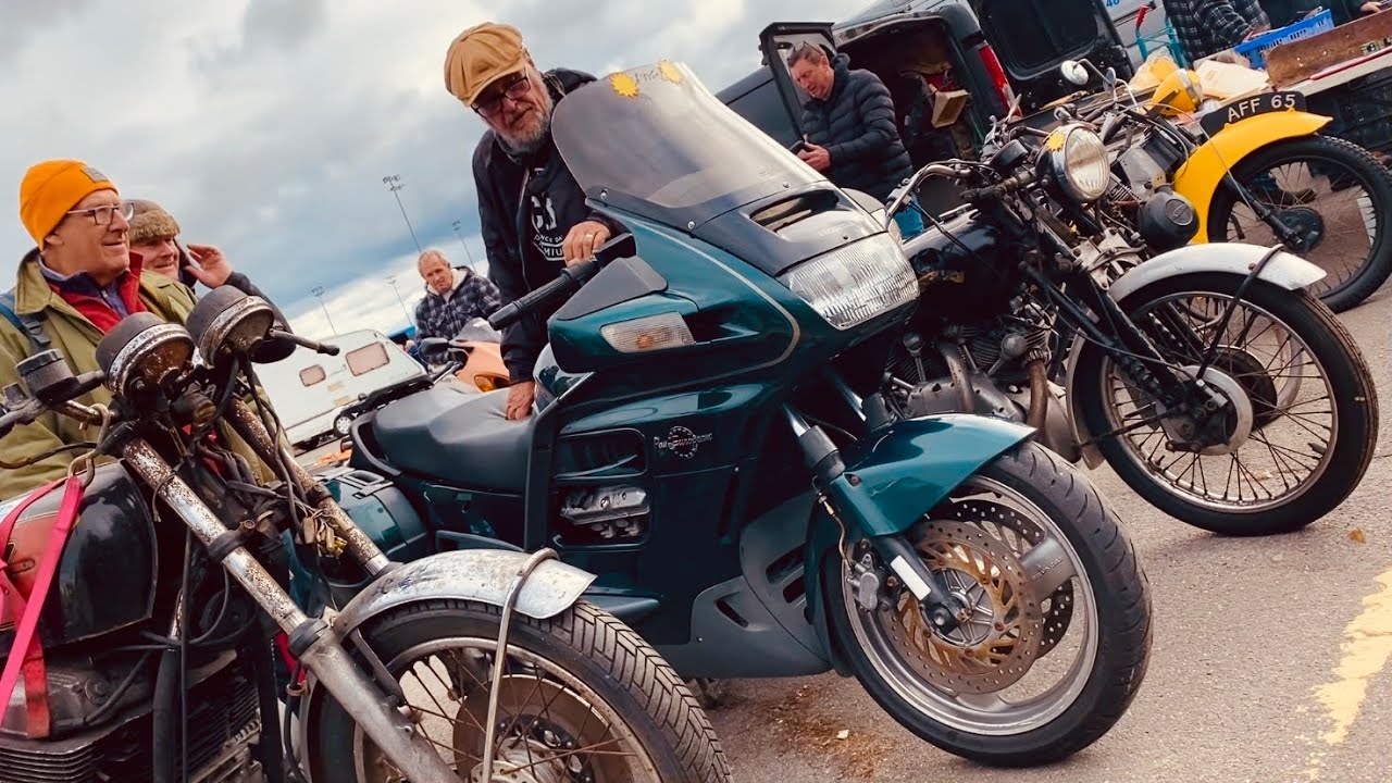 KEMPTON PARK Motorcycle Autojumble WHERE ELSE Will You Find A 30k VINCENT FOR SALE Next to ￼1K HONDA
