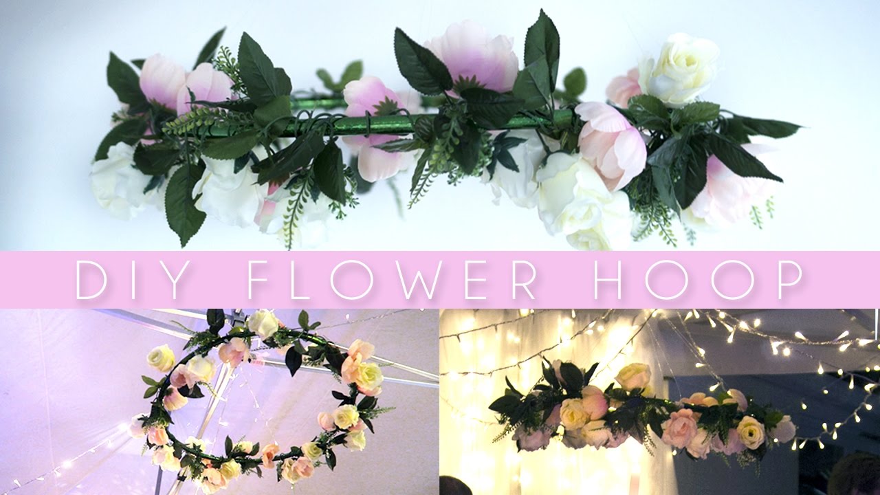 DIY Hanging Flower Wreath / Hula Hoop | Pinterest Party Decor!