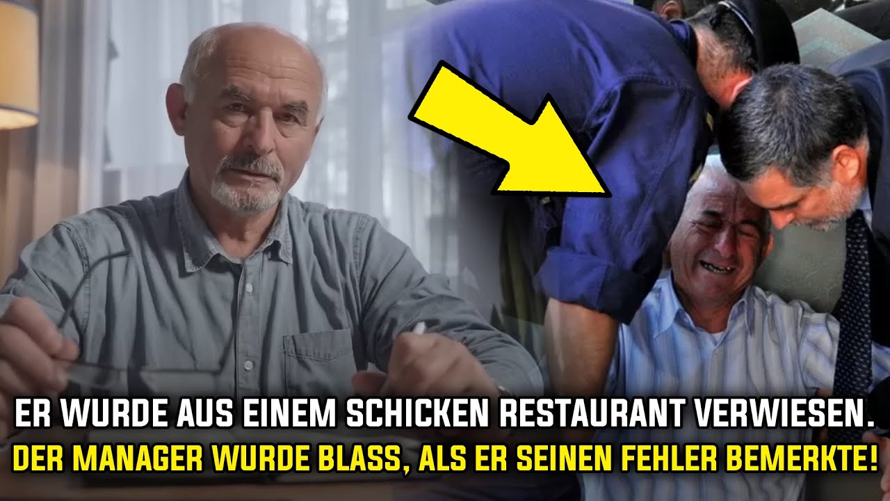 Er wurde aus einem schicken Restaurant verwiesen. Der Manager wurde blass, als er seinen Fehler...