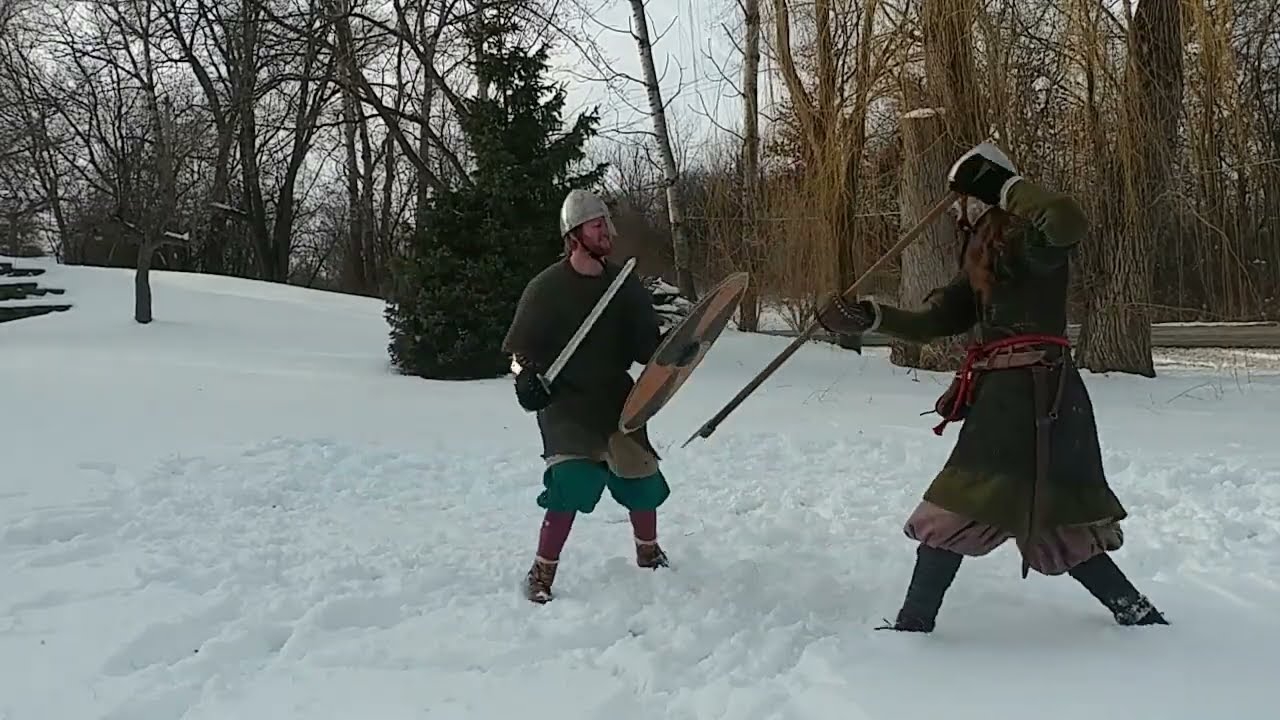Backyard Viking Sparring