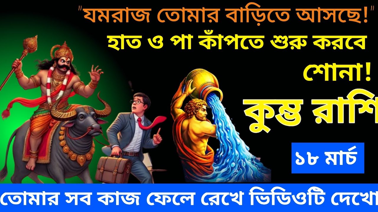 কুম্ভ রাশি ⚠️ যমরাজের বার্তা! আজ রাতে সাবধান থাকুন||১৮ই মার্চ, ২০২৬ 
