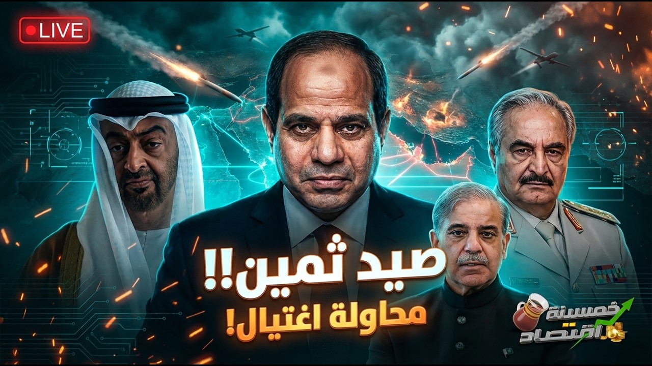استهداف طائرة رئيس مصر ومحاولة اغتيال السيسي.الإمارات تحشد الجيش لضرب إيران.صفقة مصر ليبيا وباكستان