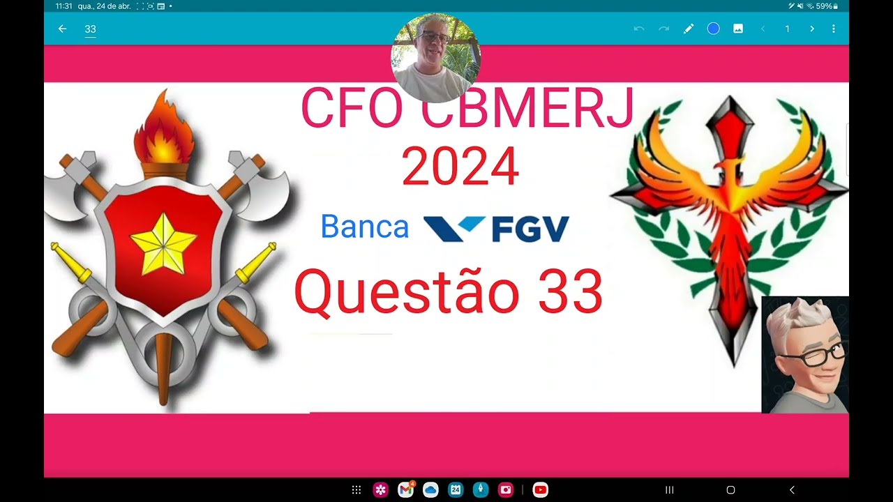 CFO CBMERJ 2024 questão 33 Considere a sigla CBMERJ. O número de anagramas dessa nos quais as letras
