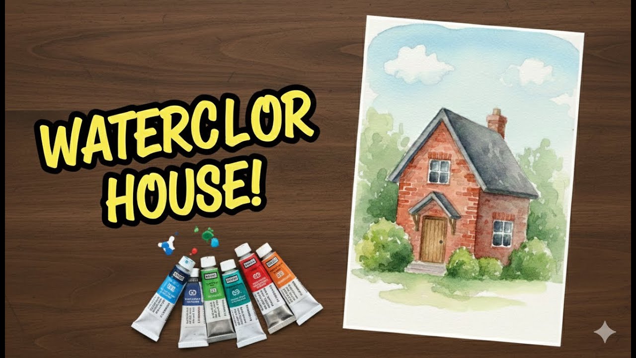 Watercolour House Portrait Tutorial | Easy Watercolour Painting For Beginners|#pathakkalahouse #art