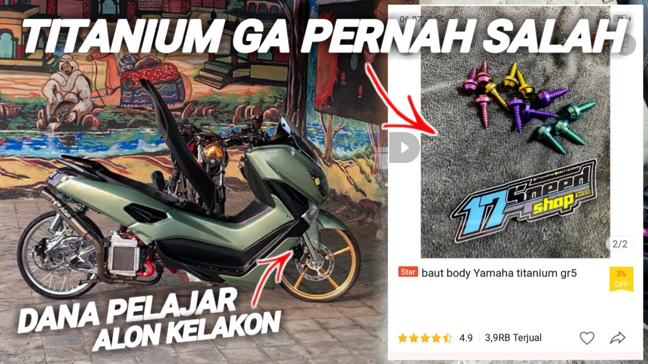 PASANG BAUT TITANIUM BODI NMAX OLD | DANA PELAJAR GABISA SATSET