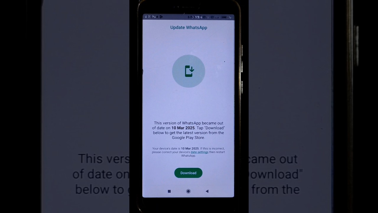 This version of whatsapp became out of date WhatsApp update problem out of date error problem solve