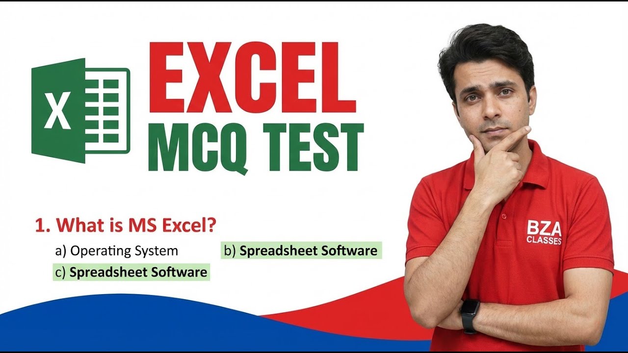MS Excel MCQ Questions | MS Excel MCQ with Answers | MS Excel Objective Questions | Excel MCQ Test