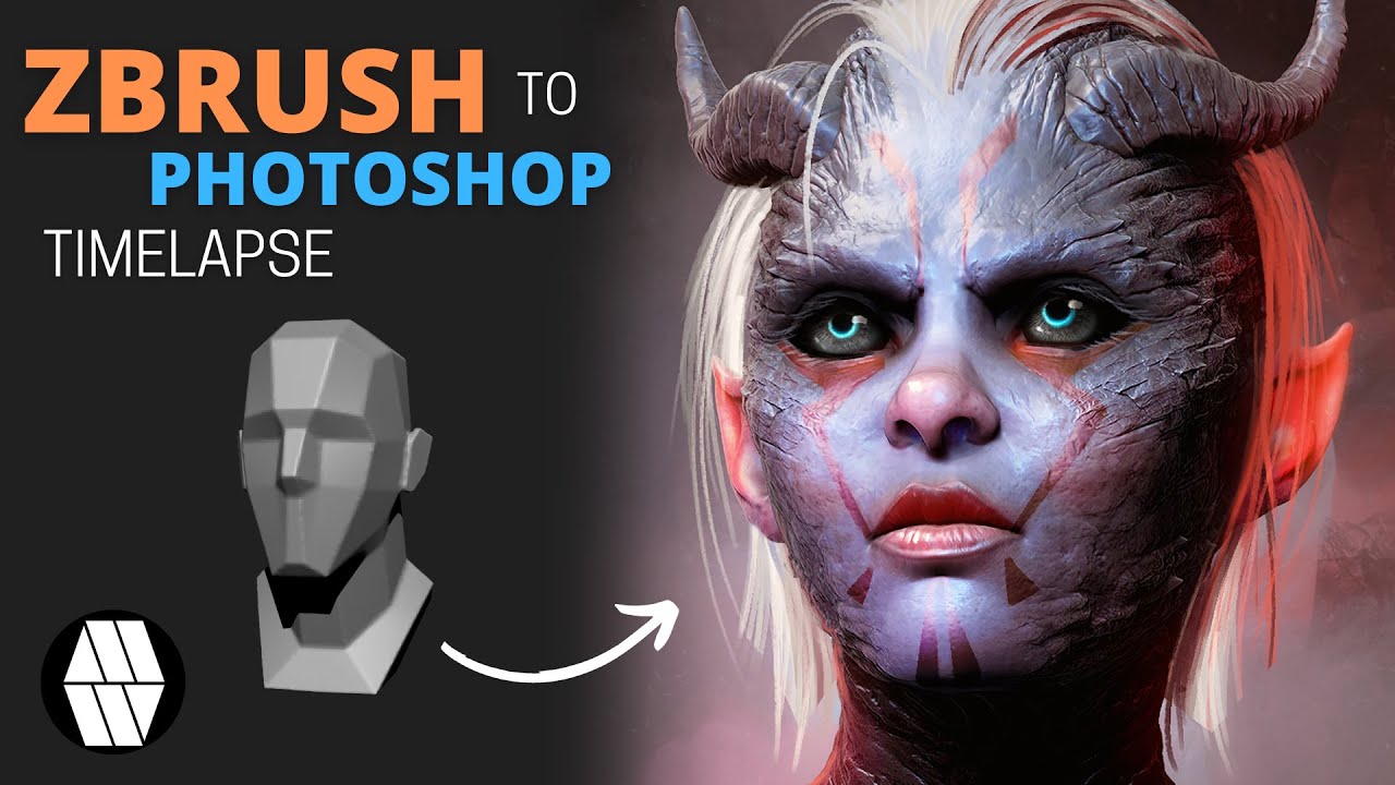 Zbrush to Photoshop Timelapse - 'Female Demon' Concept