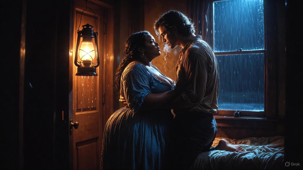 “God, You’re Big”, She Gasped — Giant Cowboy Pulled A Black Plus size woman Onto the Bed in Tender