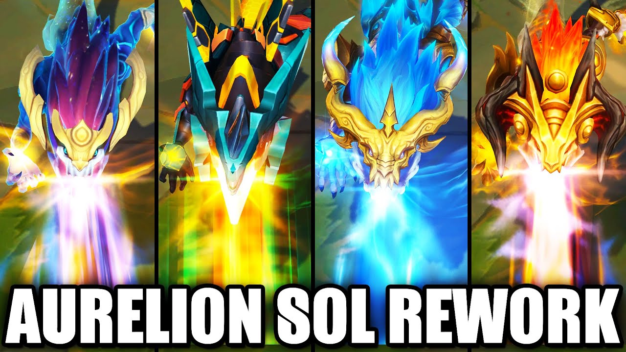 All Aurelion Sol Skins Spotlight Rework 2023 (League of Legends)