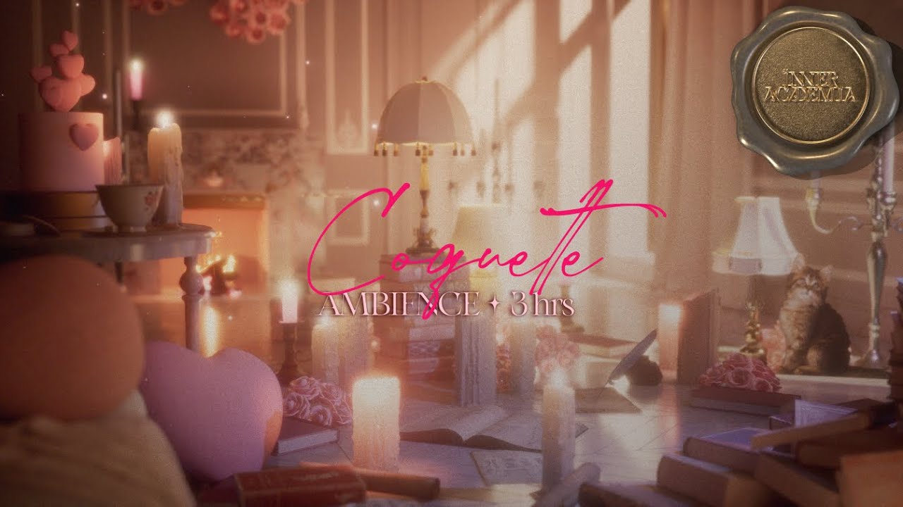 Coquette Room Ambience 3 hours🎀🍓💌･ﾟ ♡ Cute Cozy Music & Sounds for Deep Focus / Study  ♥