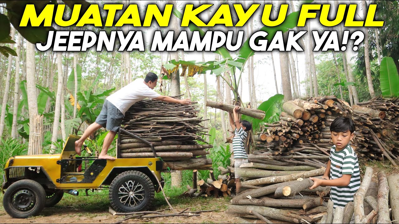 JEEP DITDIM MUATAN KAYU FULL,  SAMPAI JEBOL!!
