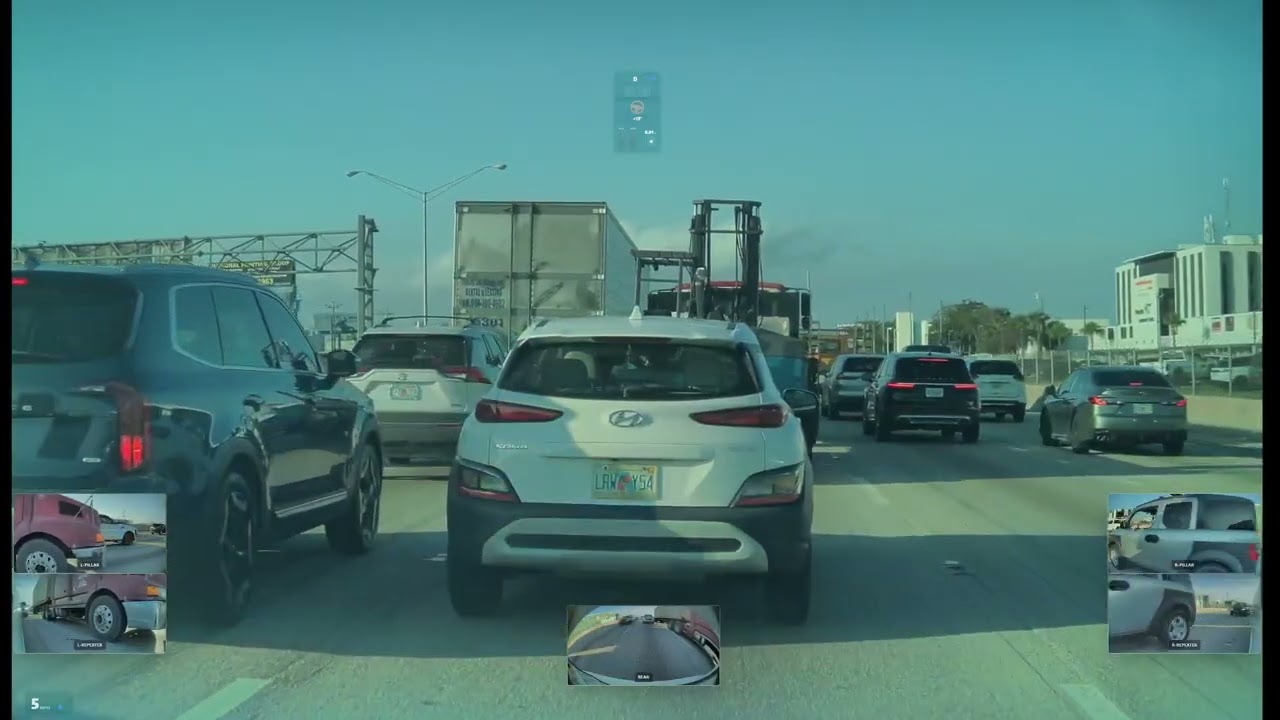 Tesla FSD VS Insane Palmetto Highway Traffic! AVOIDS Accident! PT2