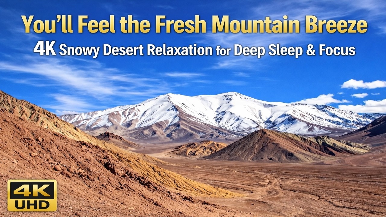 You’ll Feel the Fresh Mountain Breeze 🌬️ 4K Snowy Desert Relaxation for Deep Sleep & Focus