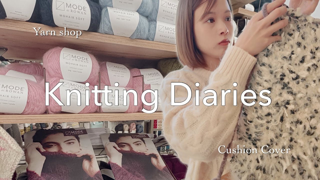 Knitting Vlog / Yarn shop / knitted a cushion cover / life in canada