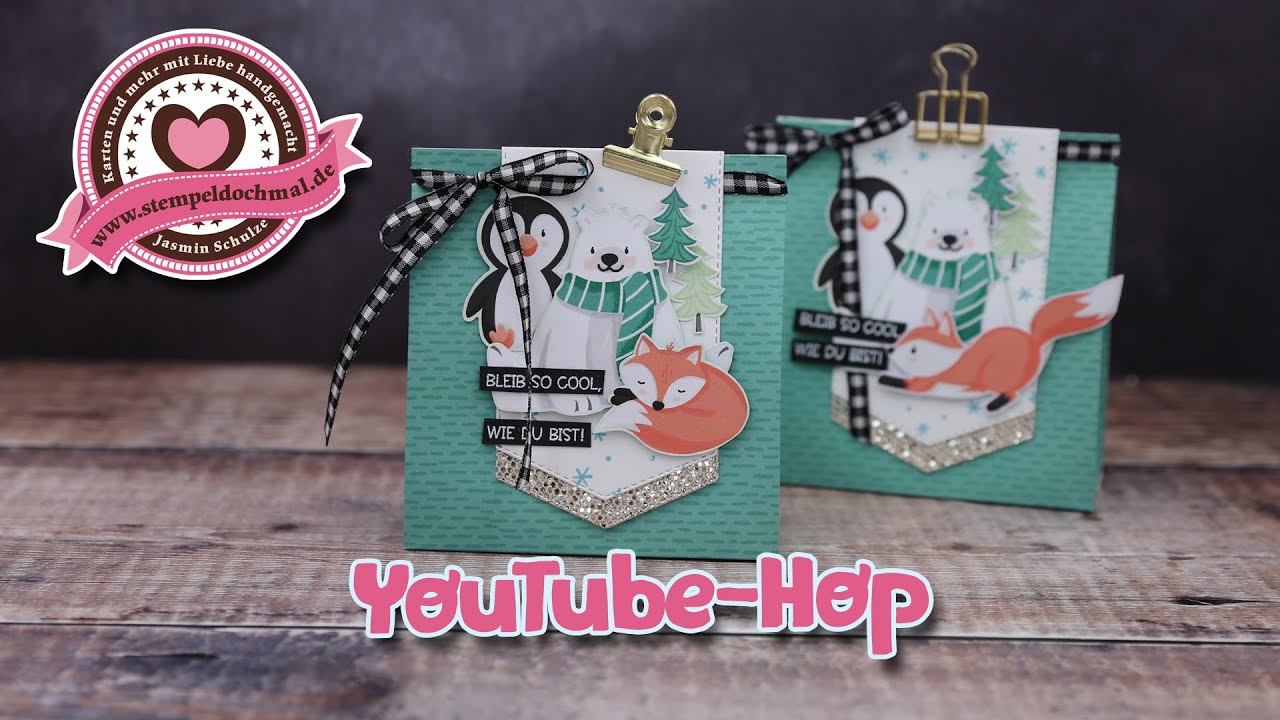 YouTube-HOP - Geschenktüte Pinguin mit Produkten von Stampin' Up!