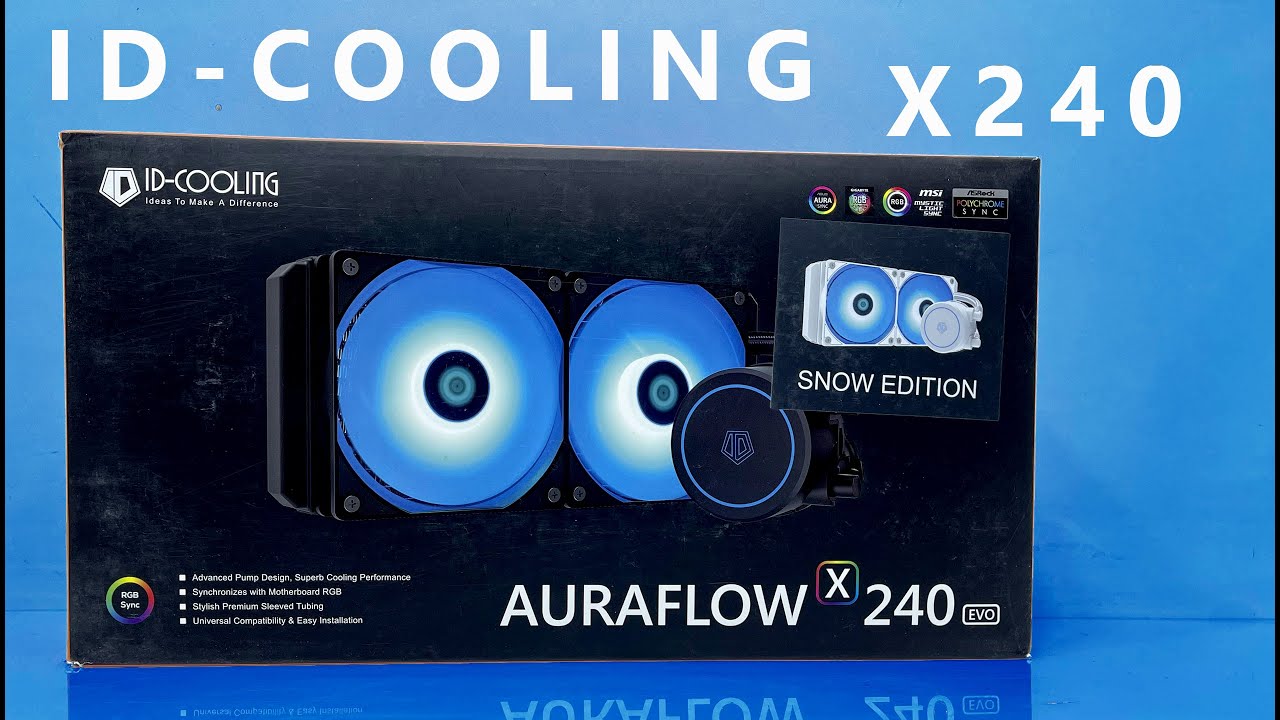 ID-COOLING AURAFLOW X240 RGB UNBOX INSTALL TEST