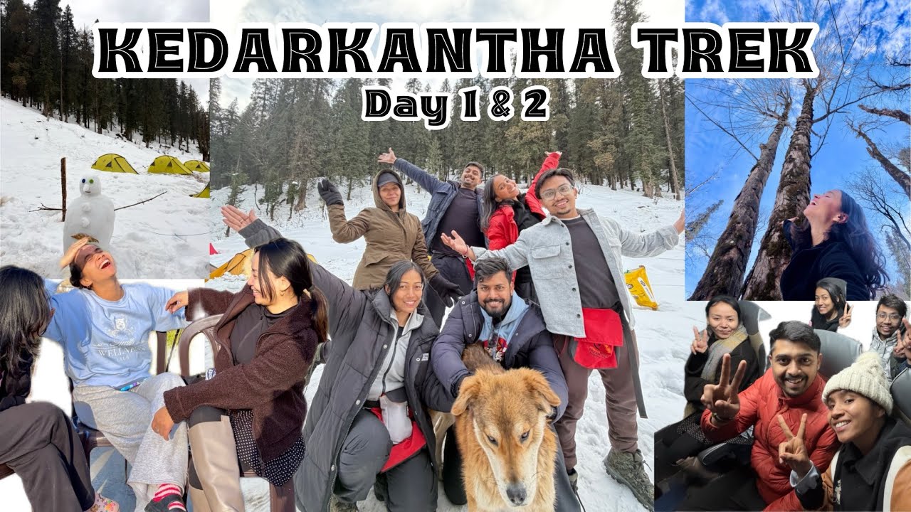 Kedarkantha Trek Day 1 &2  | Cold, Calm & Chaos| #kedarkantha #fyp #explorepage #mountain 