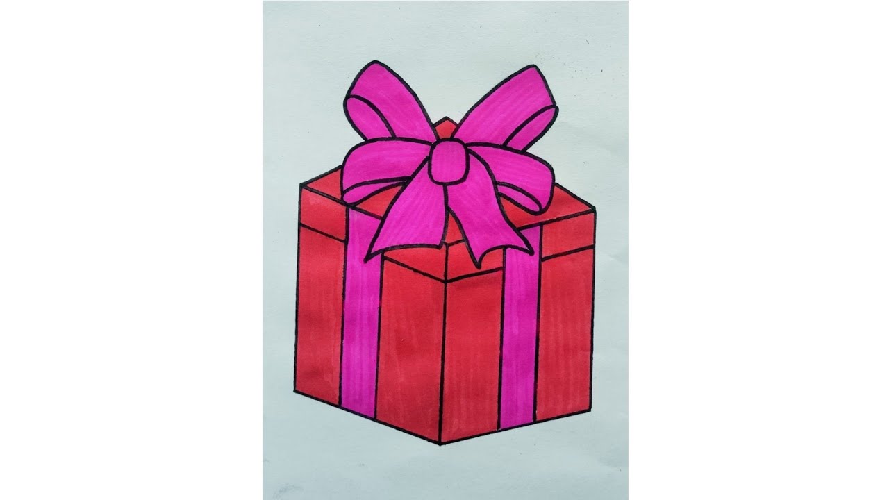 Easy Drawing of a Gift Box || Learn How to Draw a Gift Box || Kids Drawing ||