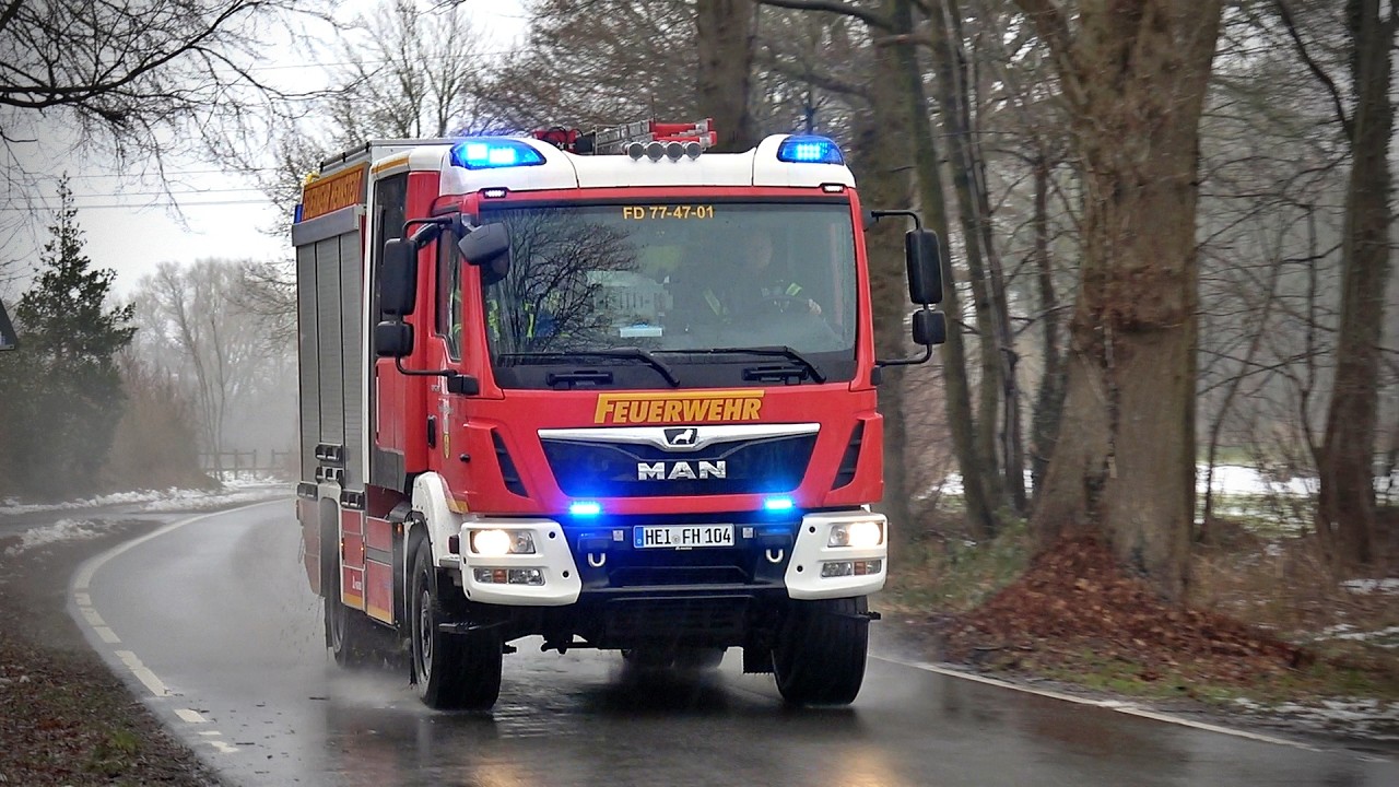 [BRENNT RADLADER in VOLLER AUSDEHNUNG - FEU G!] - Einsatzfahrten Freiwillige Feuerwehr Hennstedt