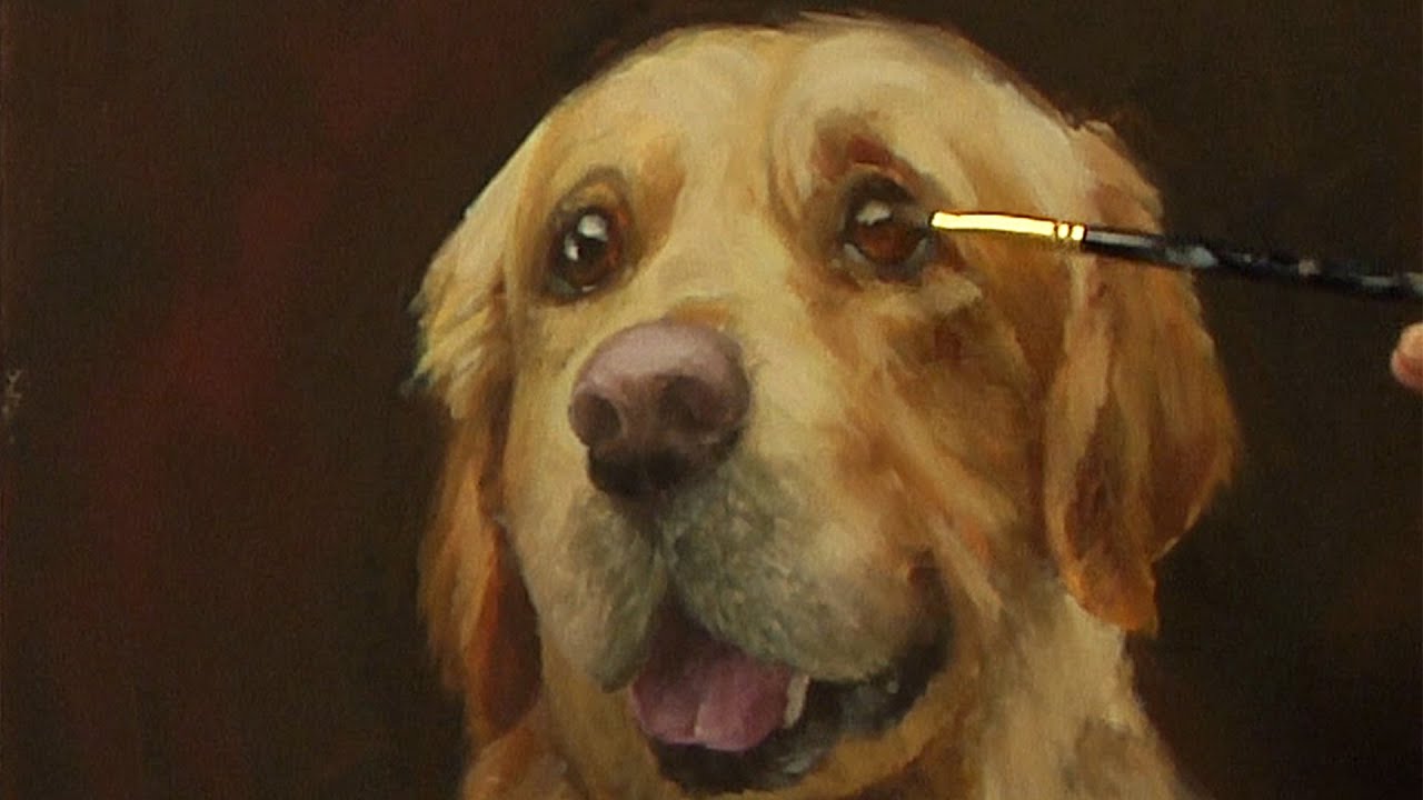 Golden Retriever Portrait with Heritage Acrylics