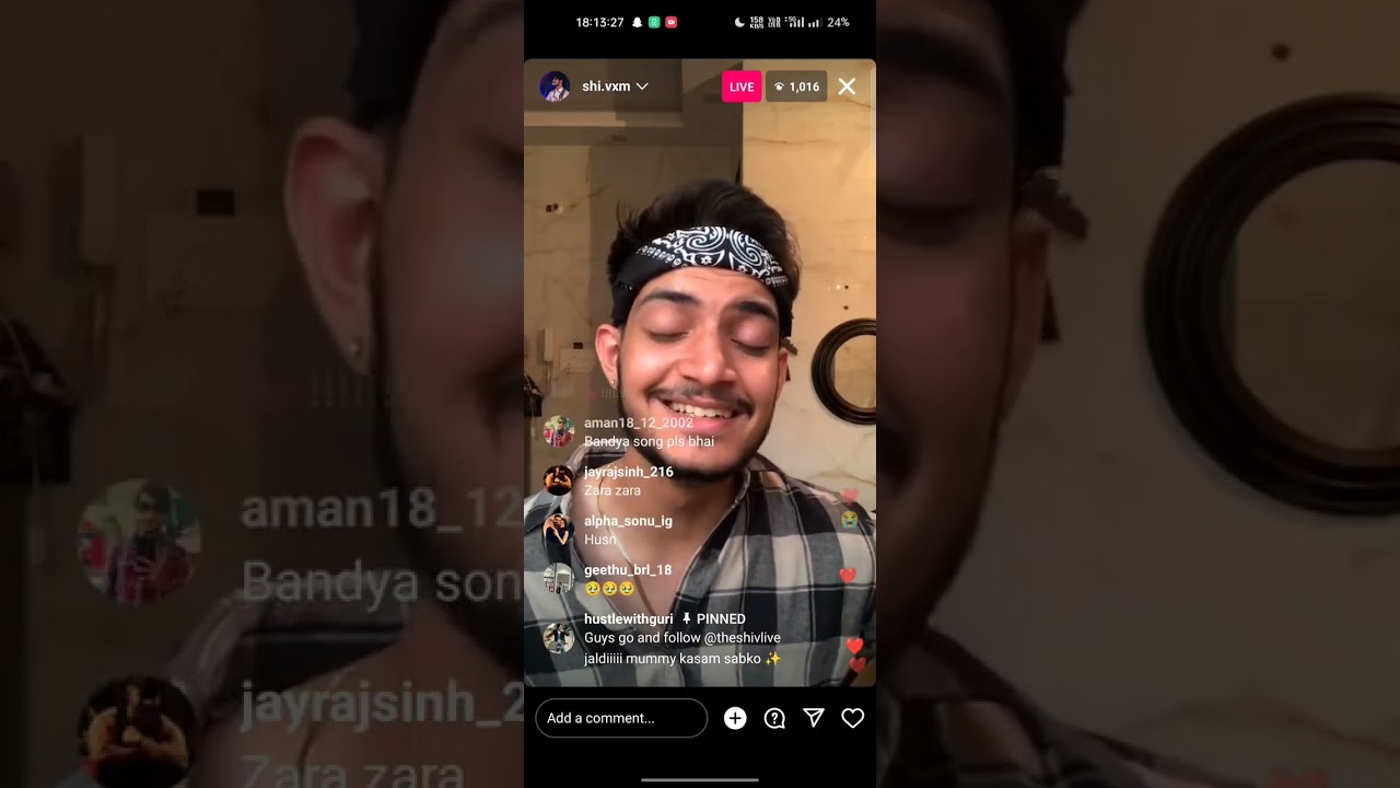 Shi.vxm Instagram live non stop Love Songs with fans❣️ Must listen!