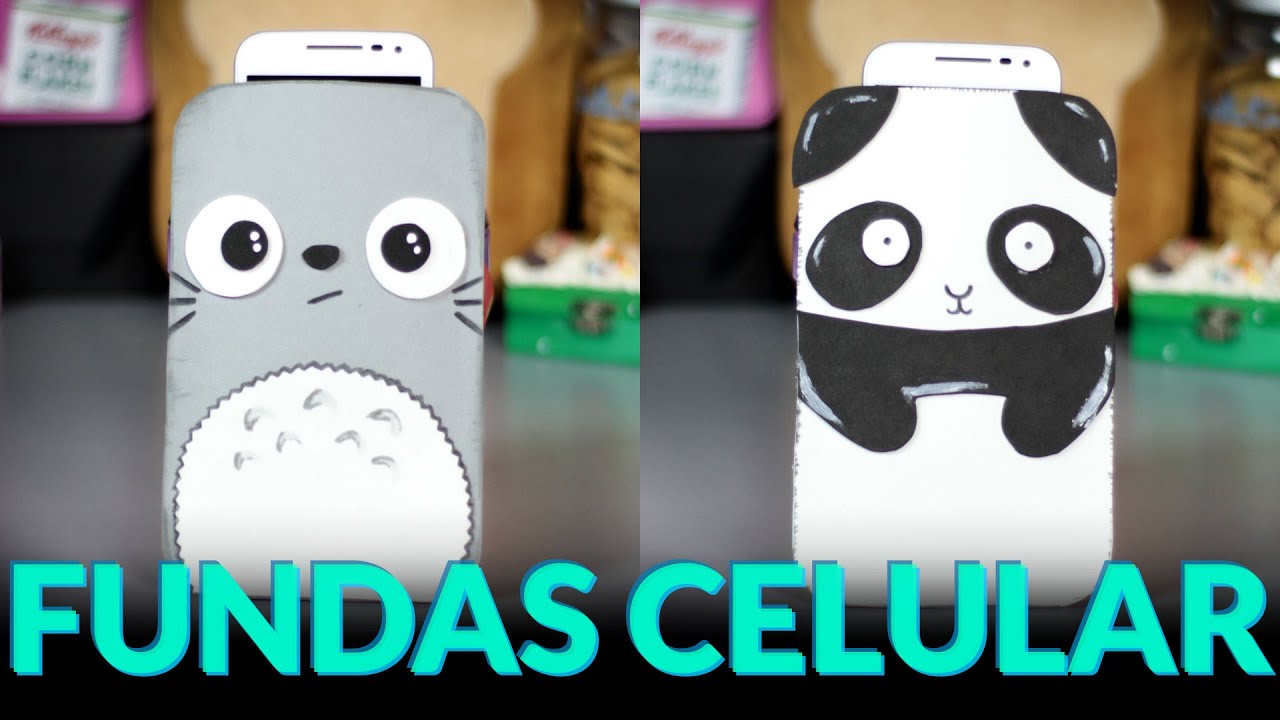 Manualidades con goma eva: Fundas para celular de TOTORO Y PANDA KAWAII / Accesorios para celulares
