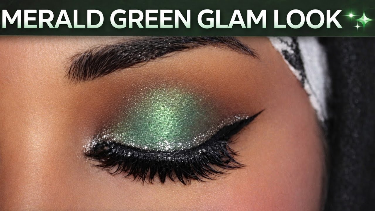  Emerald Green Glam Eye Look | Soft Blend + Bold Liner 💚 @TheArtisticGlam 