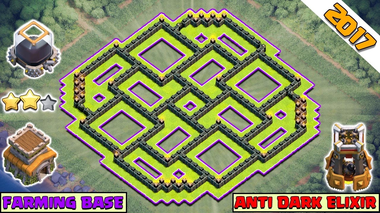 New! Town Hall 8 (TH8) Farming Base!! 2017 ♦ TH8 Dark Elixir Farming Base 2017 ♦ TH8 Hybrid Base