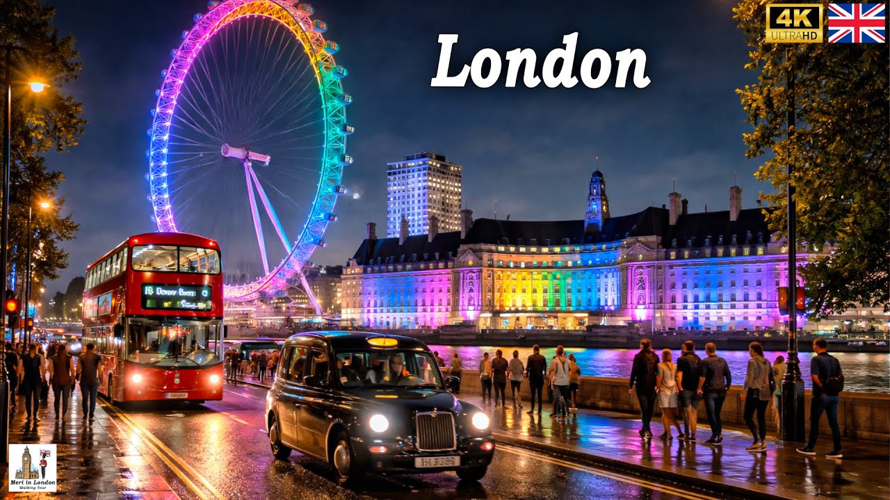 Experience London's Nightlife | Night Walking Tour of Central London's Best Spots in 4K