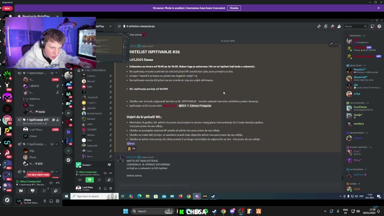 CHESA ISPITUJE ZA WL - REVOLUCIJA RP
