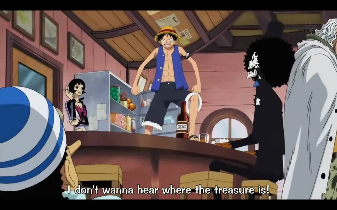 Usopp asks about one piece and Rayleigh challenges Luffy