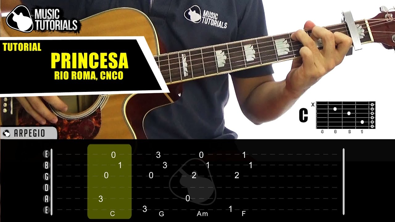 Cómo tocar Princesa de Rio Roma Ft CNCO en Guitarra | Tutorial + PDF GRATIS