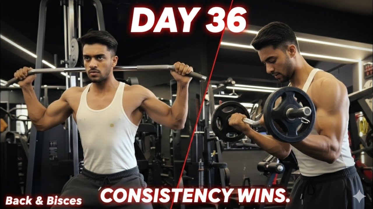 Consistency Never Stops 💪 Back & Biceps + Big Challenge Reminder | Day 36
