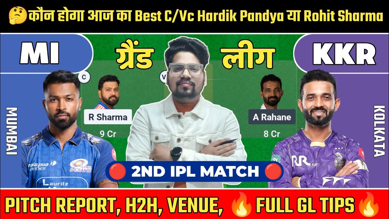 MI vs KKR Dream Prediction 2026 🔥 Match 2 Best Team | IPL Fantasy Tips