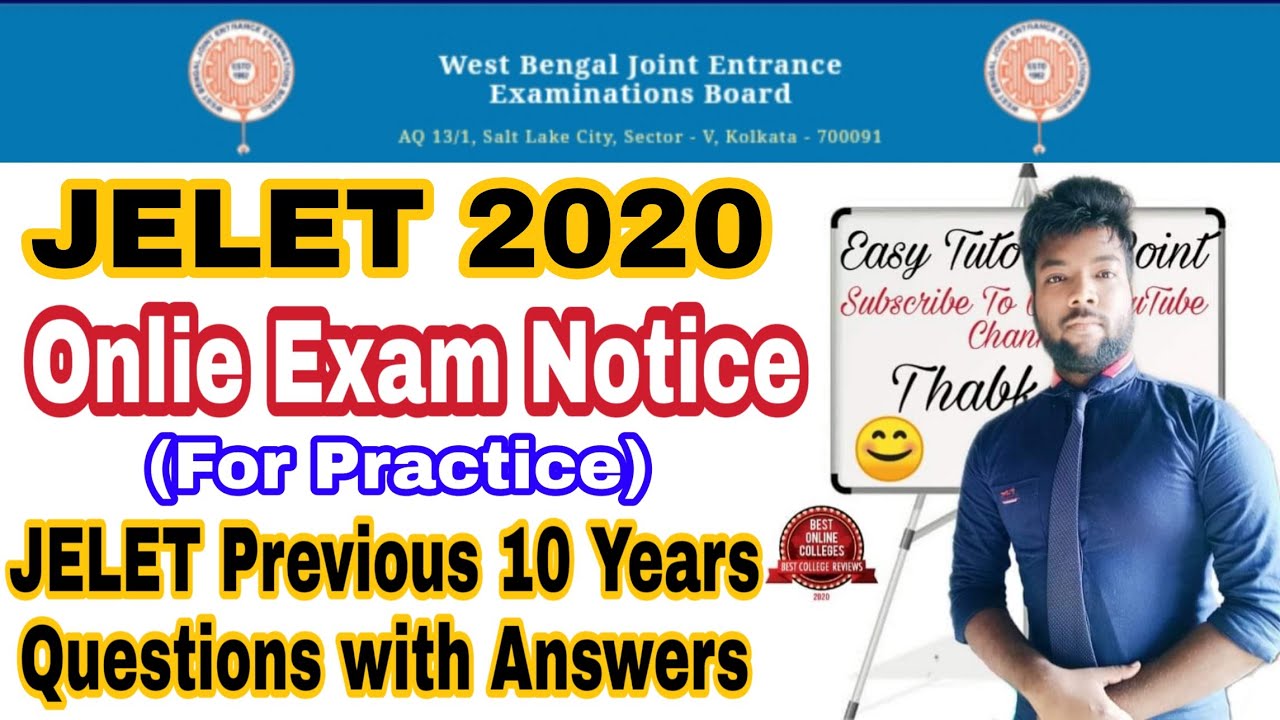 JELET 2020 Online Exam Date Notice😱(For Practice) & Previous 10 Years Question with Answer (PDF)👍