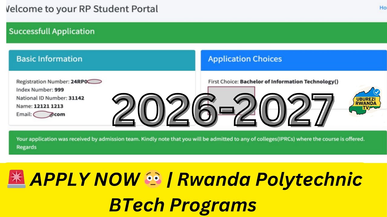 🚨 Rwanda Polytechnic Bachelor of Technology (BTech) 2026&ndash;2027)  | Apply Now 🔥