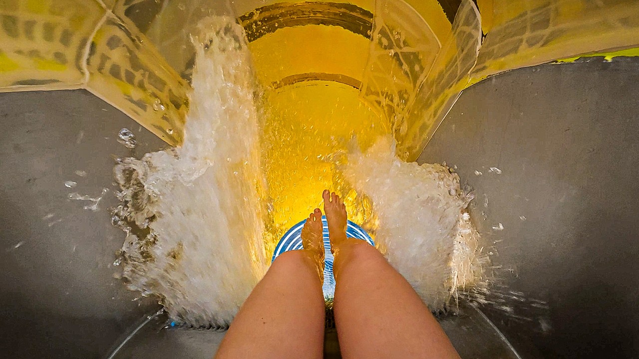 *EXTREME* Vertical DROP Water Slide at Aquapark Reda