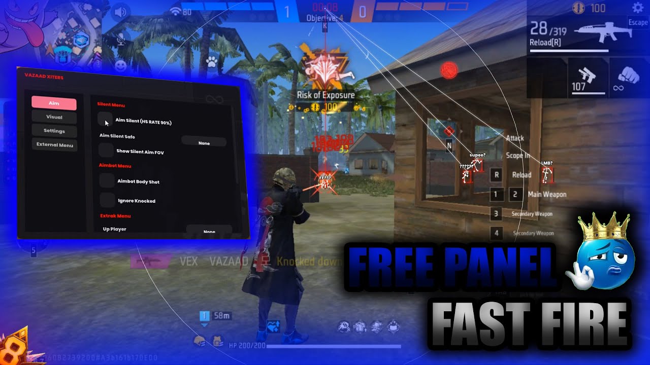 FREE FIRE PC PANEL OB52 UPDATED💻 PULL ENEMY 🎯 FAST FIRE | SPEED | DOWN |100% ANTIBAN✅| VAZAAD XITERS