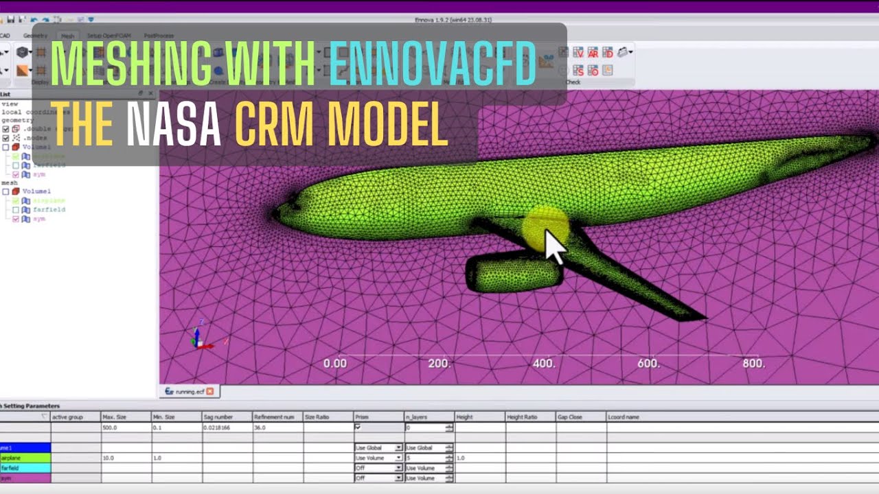Meshing the NASA CRM model in real-time using EnnovaCFD