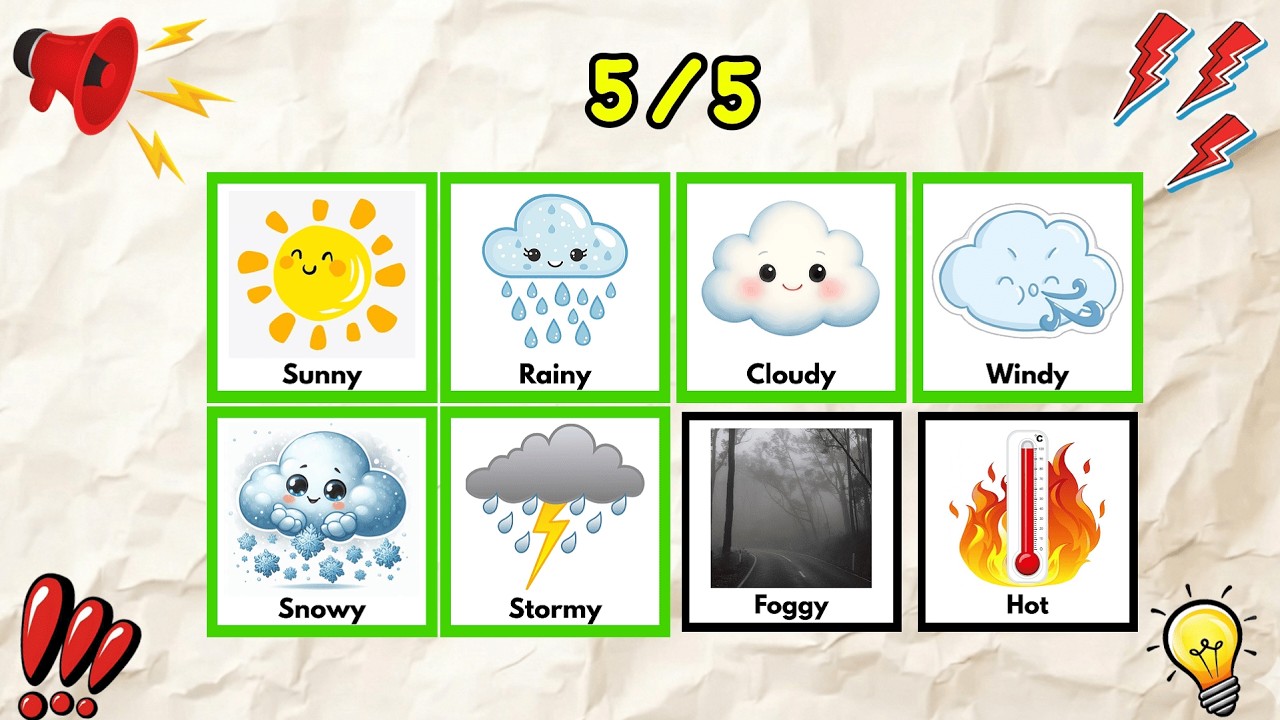 🌦️ WEATHER ON BEAT CHALLENGE🎵 | Say It Fast or Lose! 😱 | Levels 1&ndash;5 🔥 EASY ➜ INSANE