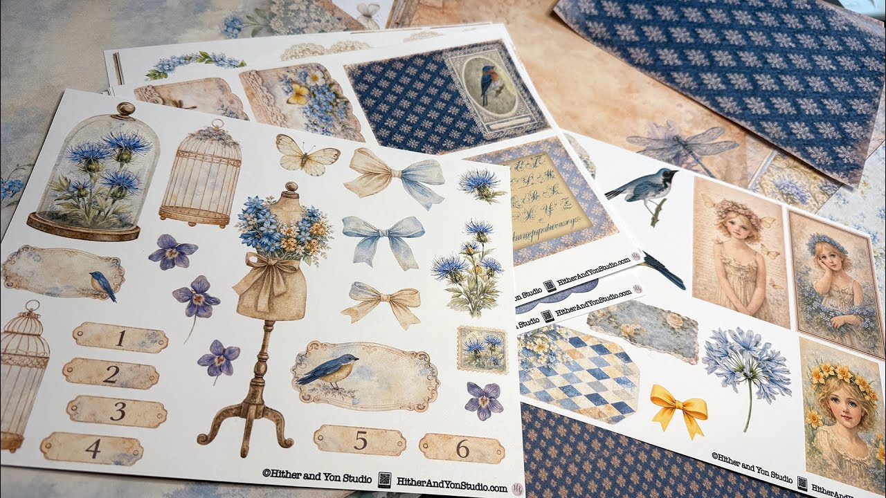 Shop Release: Pretty Blue Daydreams Junk Journal Kit