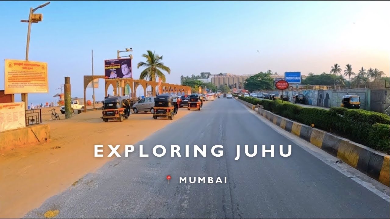 MUMBAI DRIVE : JUHU BEACH , WALKTHROUGH OF JUHU BEACH, AEROPLANE GARDEN AND GILBERT HILL